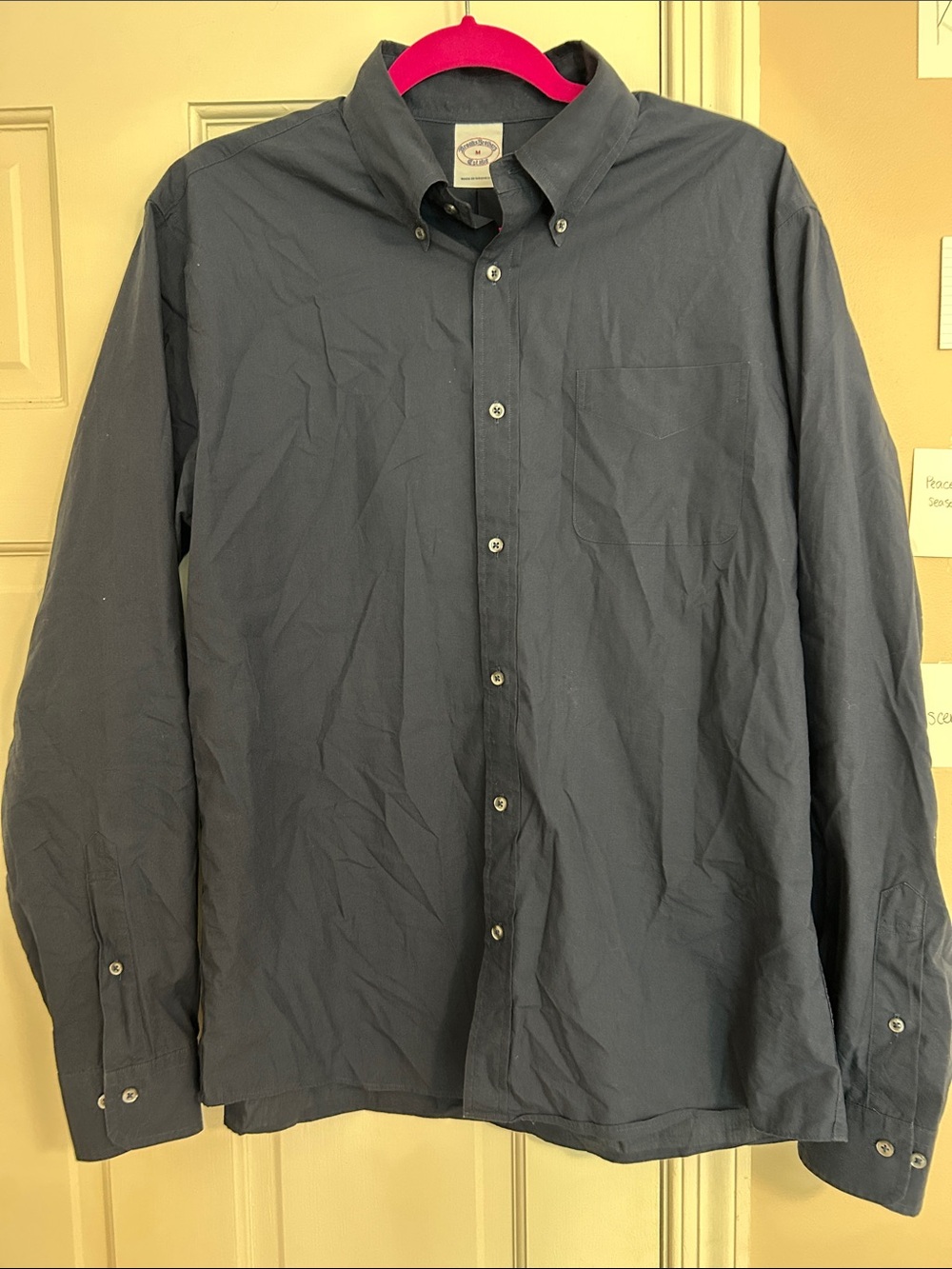 Brooks Brothers Dark Navy Button-Down Oxford Shirt Size Medium